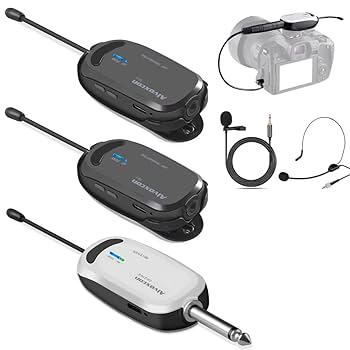 Amazon | Alvoxcon ワイヤレスマイク ヘッドセット ピンマイク